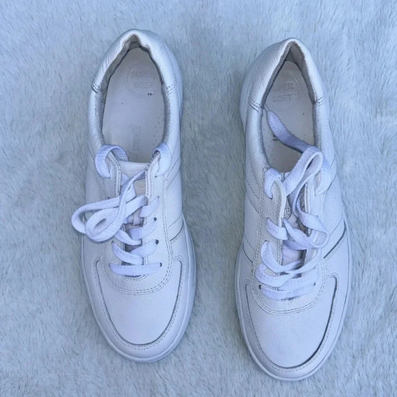 EUC Paul Green Unity Platform Sneaker Sz UK 4 = US 6.5 White Leather Retail $455 - Picture 3 of 9
